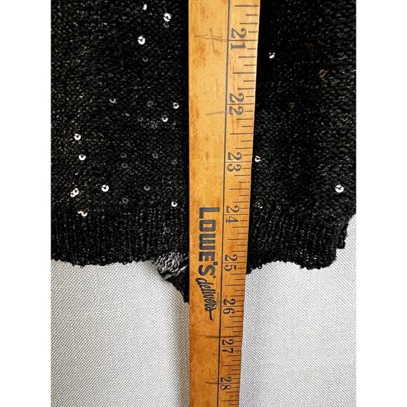 Alfred Dunner Sweater Set Women's Large Black Sequins Embellished Party Sparkle - Picture 7 of 9